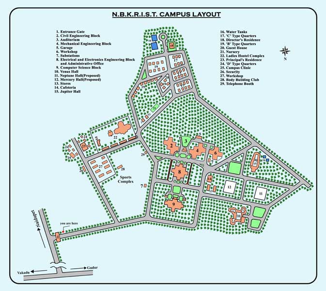 NBKRIST - Campus Map